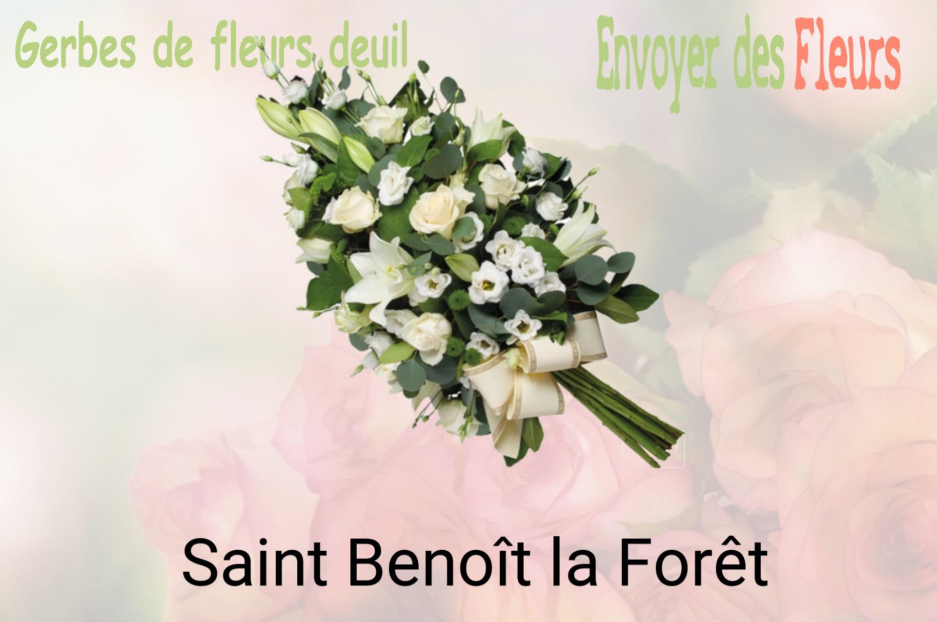 Gerbe de fleurs de deuil livrée à Saint-Benoît-la-Forêt